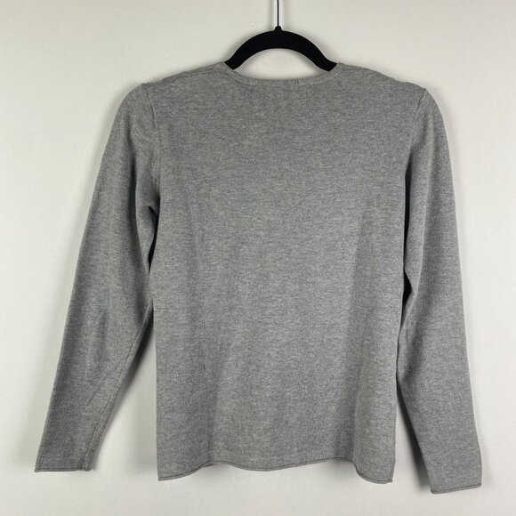 Title Nine Twist Knot Front Pullover Sweater XS Gray Crop - Picture 6 of 10